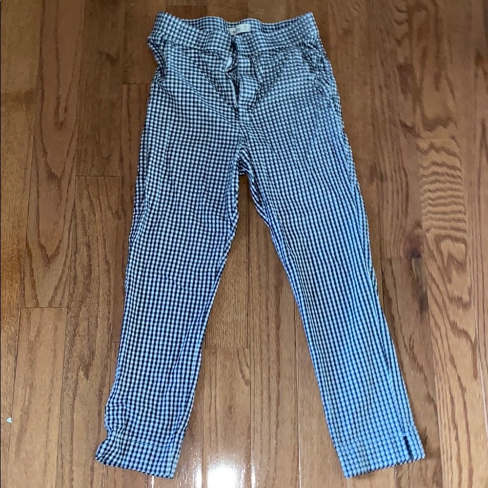 Hollister Black and White Checkered Pants